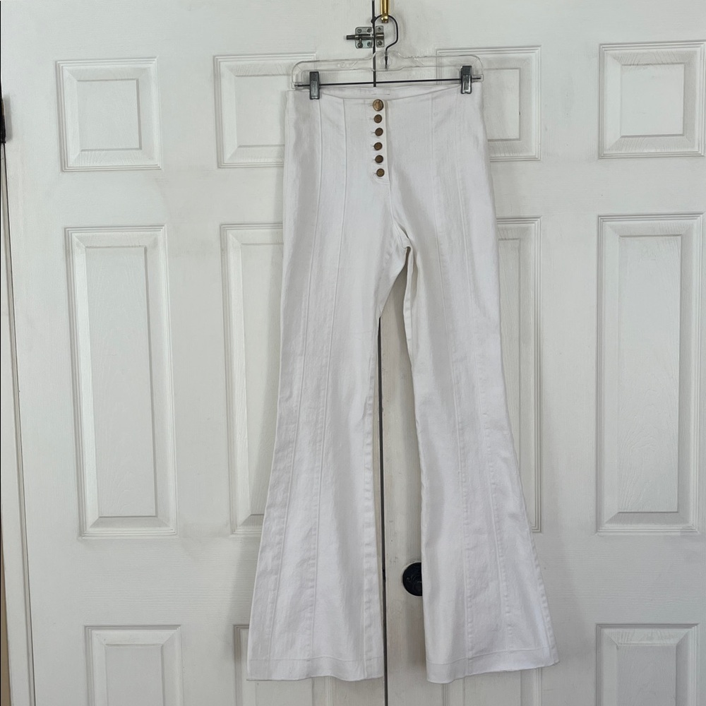 Cinq a Sept jeans Sailor high rise Wide-Leg 6 button brass button fly
